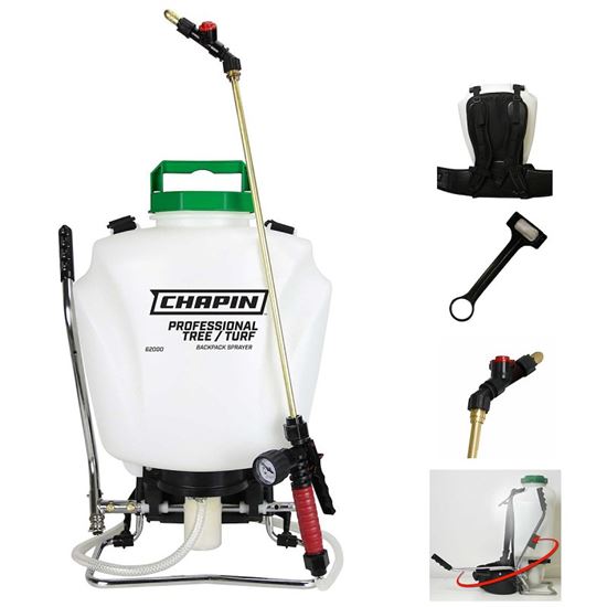 Chapin 62000 Backpack Sprayer, 4 gal Tank, Polypropylene Tank, 25 ft Horizontal, 23 ft Vertical Spray Range - VORG6986624