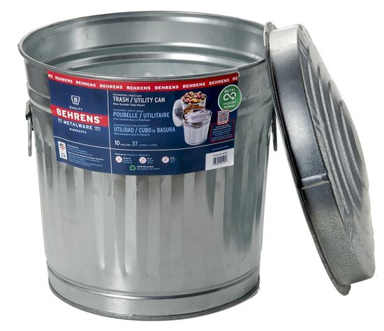 Behrens 6210 Trash Can, 10 gal Capacity, Steel - VORG6983233