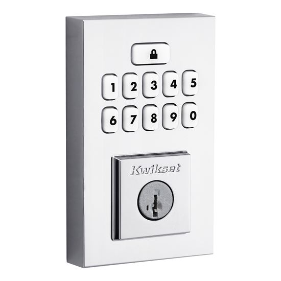 Kwikset 260 Series 9260 CNT 26 SMT RBP Smartcode Deadbolt, 2 Grade, Keyed One-Side Key, Polished Chrome, KW1 Keyway - VORG5997598