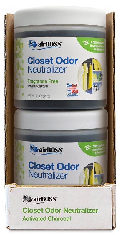 airBOSS 6114.6T Closet Odor Neutralizer, Fragrance Free, 17 oz, Gel, Black - VORG5913819
