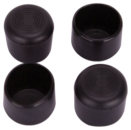 ProSource FE-50606-PS Furniture Leg Tip, Round, Plastic, Black, 1-1/4 in Dia, 1-1/8 in H