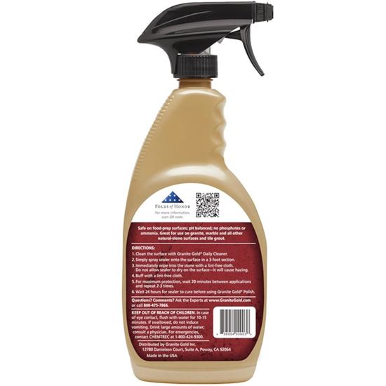 Granite Gold GG0036 Sealer, Liquid, Clear, 24 oz, Spray Bottle, Pack of 6 - VORG2765667