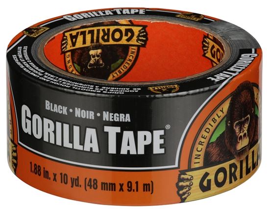 Gorilla All Weather 110418 Permanent Tape, Roll, 10 yd L, 1.88 in W, Polyethylene, Black - VORG5123195