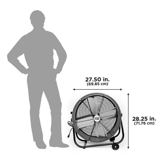 MaxxAir BF24TF Tilt Fan, 120 V, 2-Speed, 1750 to 3200 cfm Air, Yellow - VORG1232719