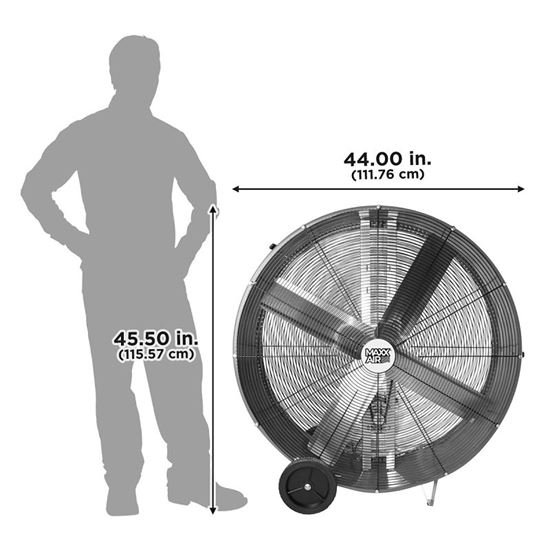 MaxxAir BF42BD Portable Barrel Fan, 120 V, 2-Speed, 5800 to 10,000 cfm Air, Red - VORG1128842