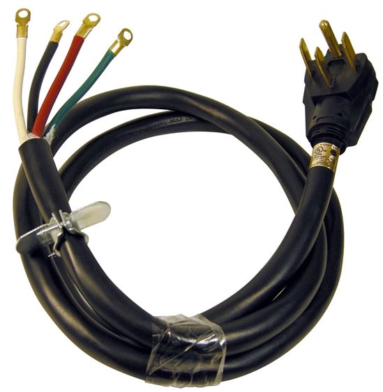 PowerZone ORR628204 Power Supply Range Cord, 6, 8 AWG Cable, 4 ft L, 50 A, 250 V, Black - VORG4609830