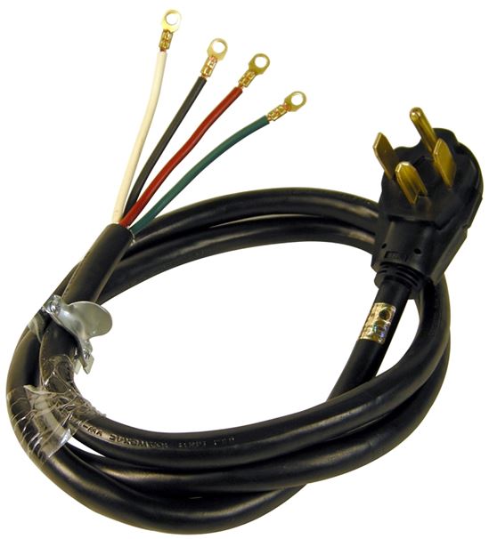 PowerZone ORD100404 Power Supply Dryer Cord, 10 AWG Cable, 4 ft L, 250 V, Black - VORG4560926