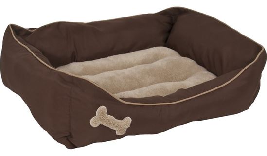 Aspenpet 28380 Lounger Bed with Bone Applique, 25 in L, 21 in W, Rectangular, High-Loft Polyester Fiberfill Fill - VORG9389222