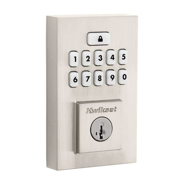 Kwikset 260 Series 9260 CNT 15 SMT RBP Smartcode Deadbolt, 2 Grade, Keyed One-Side Key, Satin Nickel, KW1 Keyway