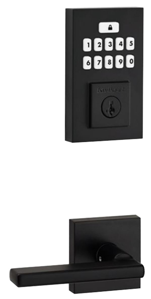 Kwikset 270 Series 9270 CNT 514 SMT RBP Smartcode Deadbolt, 2 Grade, Keyed One-Side Key, Matte Black, KW1 Keyway