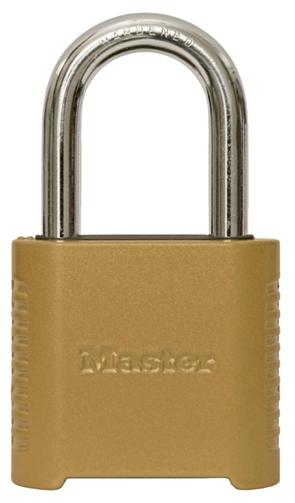 Master Lock 875DLF Padlock, Extra Long Shackle, 5/16 in Dia Shackle, 1-1/2 in H Shackle, Steel Shackle, Zinc Body