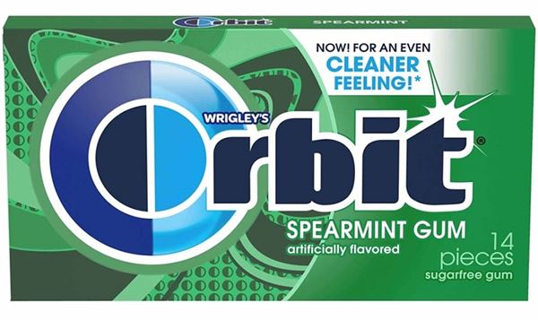 Orbit Gum 21484 Chewing Gum, Spearmint Flavor, Pack of 12