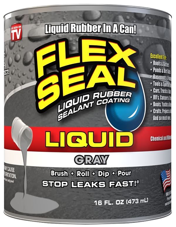 Flex Seal LFSGRYR16 Rubberized Coating, Gray, 16 oz, Can