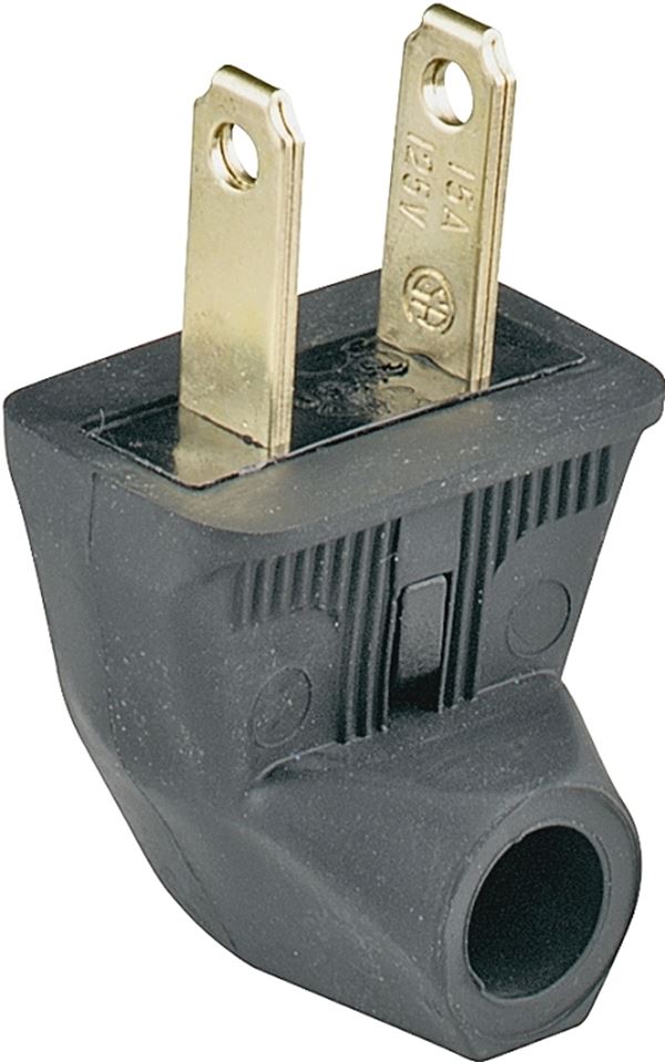 Eaton Wiring Devices BP84BK-SP Electrical Plug, 2 -Pole, 15 A, 125 V, NEMA: NEMA 1-15, Black