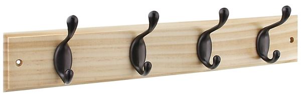 National Hardware B8170 S827-139 Hook Rail, 4-Hook, Wood, Oil-Rubbed Bronze