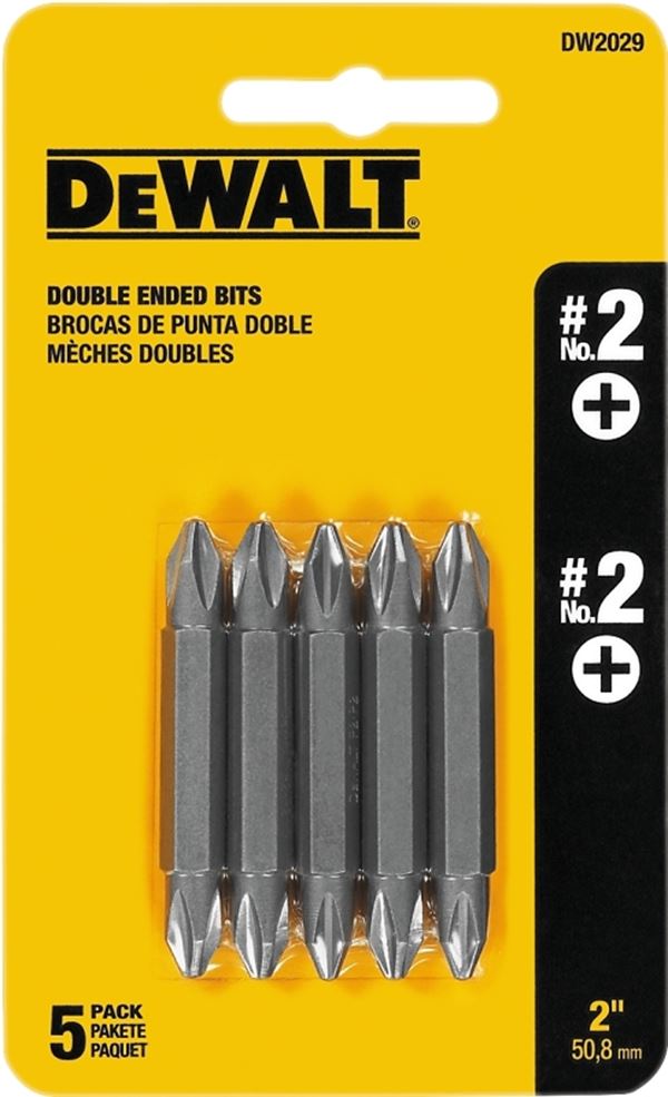 DeWALT DW2029 Screwdriver Bit, #2 Drive, Phillips Drive, 1/4 in Shank, Hex Shank, 2 in L, Steel