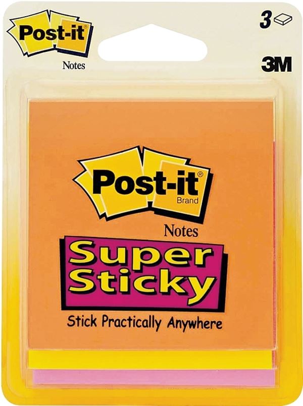 Post-it Marrakesh 3321-SSAN Super Sticky Note, Neon, 45-Sheet