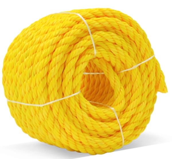 BARON 53610 Rope, 1/2 in Dia, 50 ft L, 420 lb Working Load, Polypropylene, Yellow