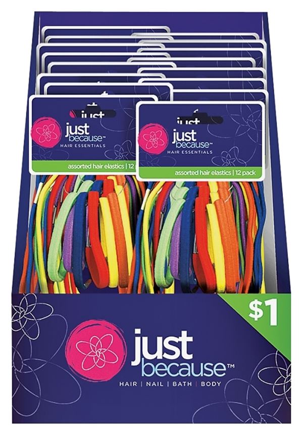 FLP 9310 Hair Band/Elastic, Assorted, Pack of 36