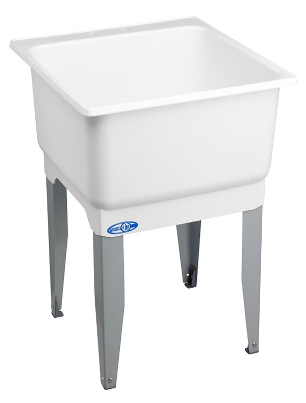 ELM UTILATUB Series 14 Laundry Tub, 20 gal Capacity, 33 in OAH, Polypropylene, White, Floor Mounting, 1-Bowl