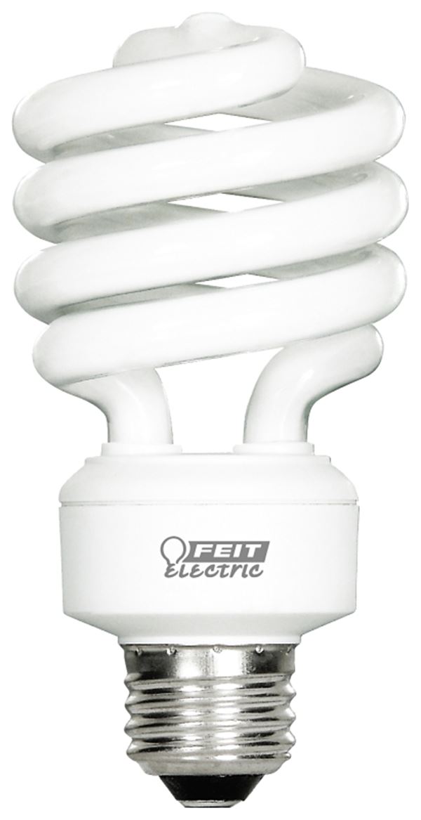 Feit Electric ESL23TM/D/4 Compact Fluorescent Bulb, 23 W, Spiral Lamp, Medium E26 Lamp Base, 1600 Lumens, Daylight Light