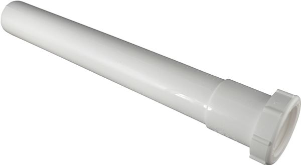 Plumb Pak PP205512 Pipe Extension Tube, 1-1/2 in, 12 in L, Slip-Joint, Plastic, White