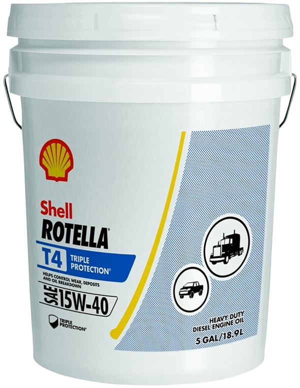 Shell Rotella T4 550045128 Engine Oil, 15W-40, 5 gal Pail