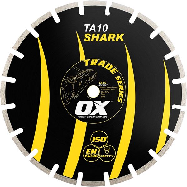 OX TRADE TA10 OX-TA10-14 Blade, 14 in Dia, 1 to 20 mm Arbor, Segmented Rim