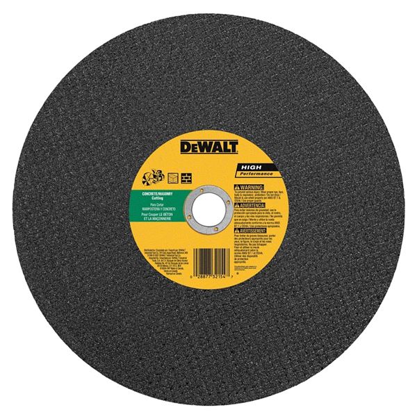 DeWALT DW8025 Cutting Wheel, 14 in Dia, 1/8 in Thick, 20 in Arbor, 24 Grit, Silicone Carbide Abrasive