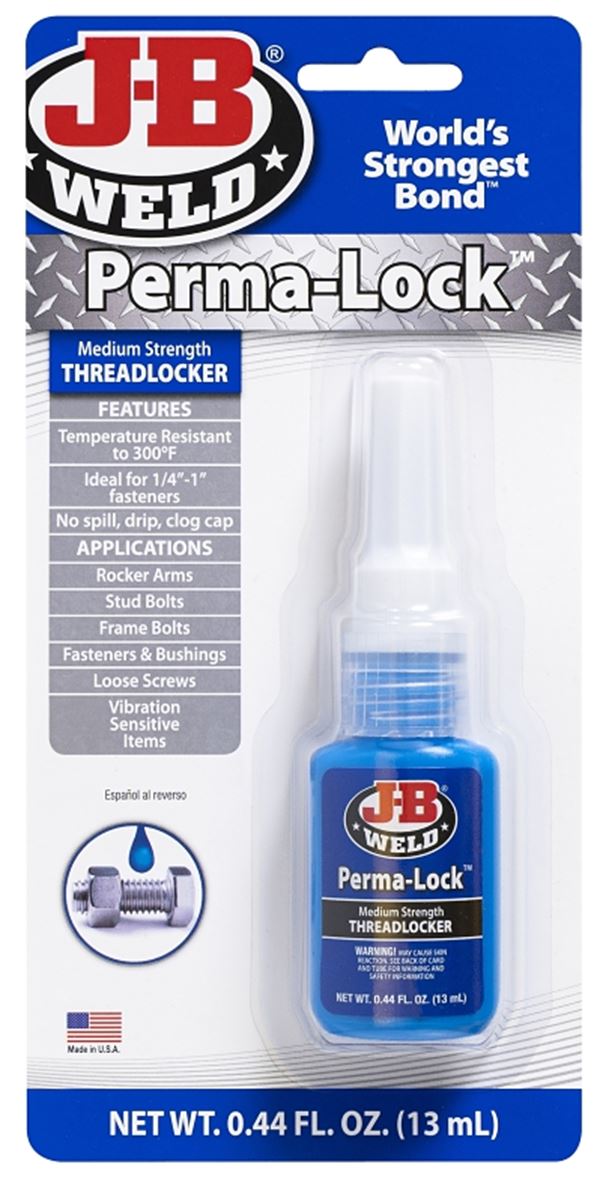 J-B Weld 24213 Threadlocker, Liquid, Slight, Characteristic, Blue, 13 mL, Bottle