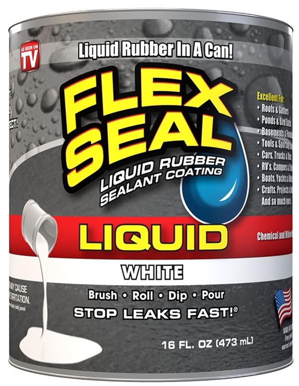 Flex Seal LFSWHTR16 Rubberized Coating, White, 16 oz