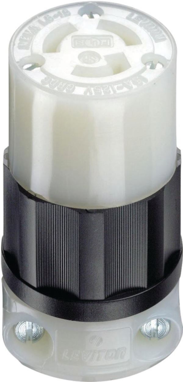 Leviton R02-04729-00C Electrical Connector, 2 -Pole, 15 A, 125 V, NEMA: NEMA L5-15R, Black/White