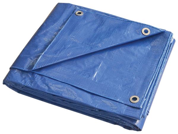 ProSource T0608BB90 Tarpaulin, 8 ft L, 6 ft W, 5 mil Thick, Polyethylene, Blue