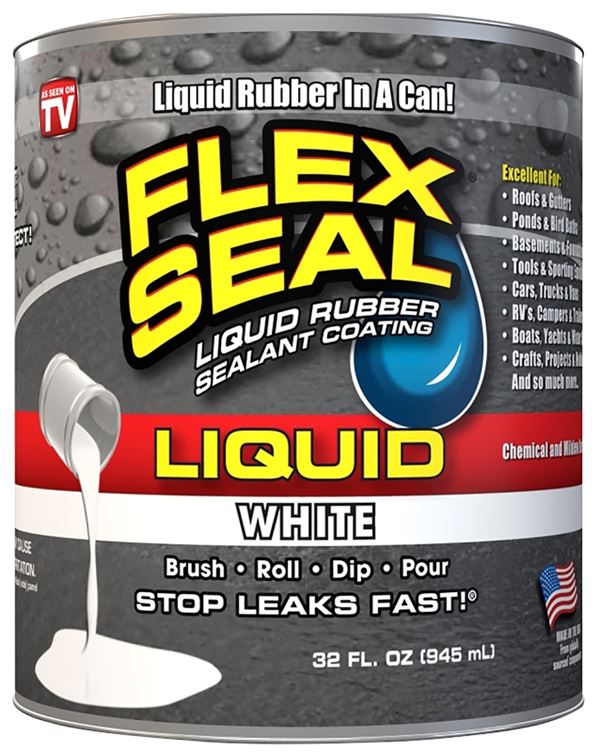 Flex Seal LFSWHTR32 Rubberized Coating, White, 32 oz