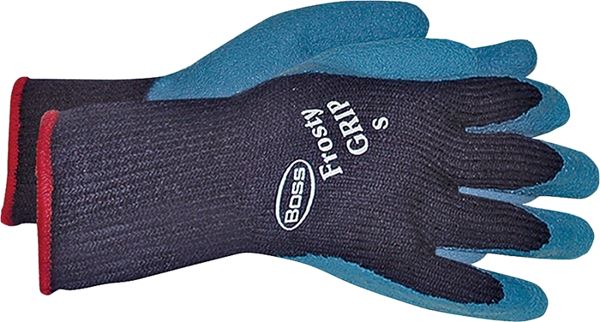 Boss Frosty GRIP Series 8439L Protective Gloves, L, Knit Wrist Cuff, Acrylic Glove, Blue