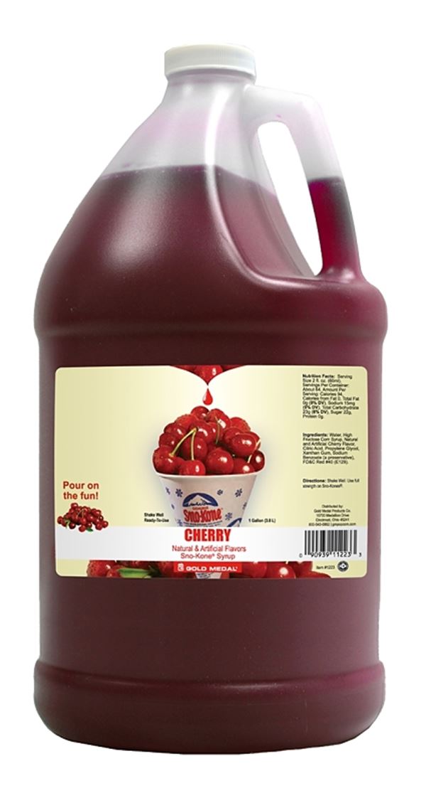 Gold Medal 1223 Syrup, Cherry Flavor, 1 gal Jug, Pack of 4