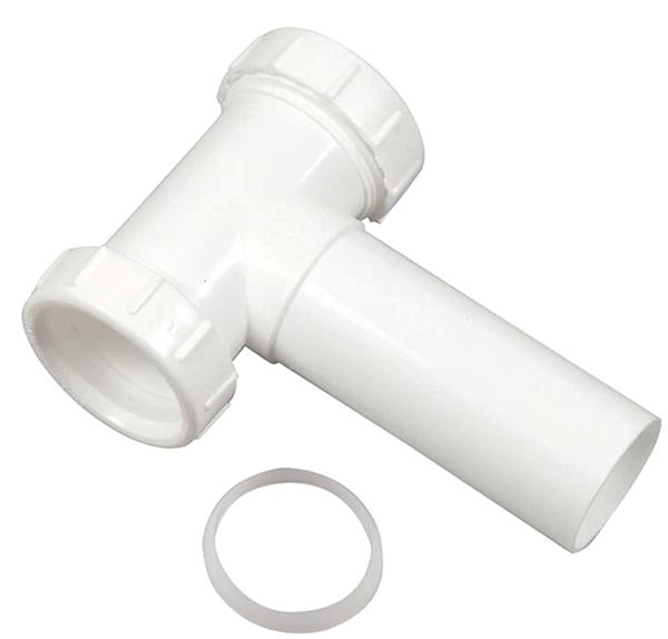 Danco 94012 Center Outlet, 1-1/2 in, Slip-Joint, Plastic, White