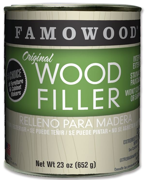 Famowood 36021128 Original Wood Filler, Liquid, Paste, Oak/Teak, 24 oz, Can