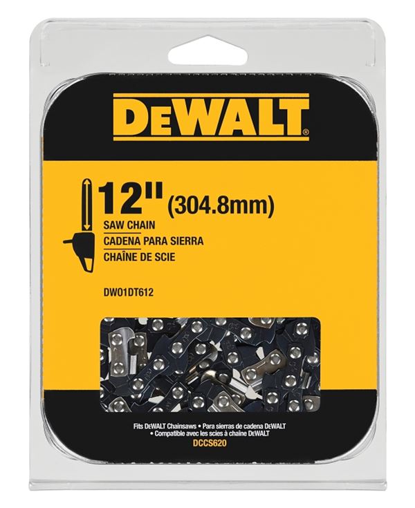 DeWALT DWO1DT612 Replacement Chain, Low Kick Back, Low Vibration Chain, 12 in L Bar