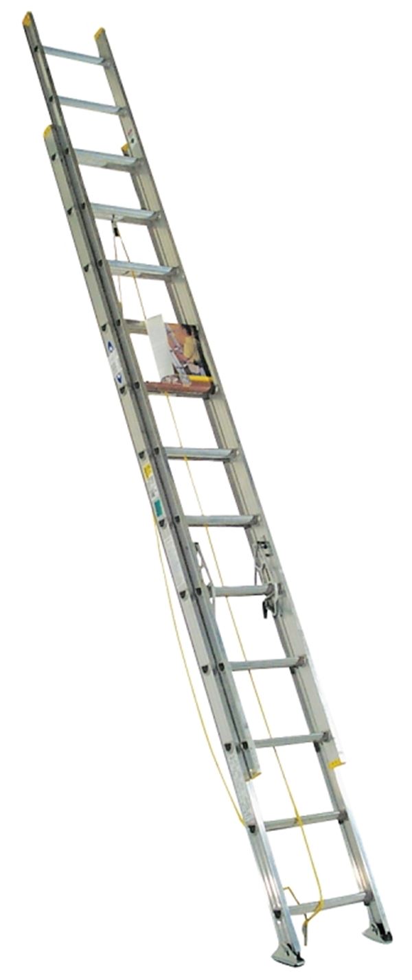 Werner D1224-2 Extension Ladder, 23 ft H Reach, 225 lb, Aluminum