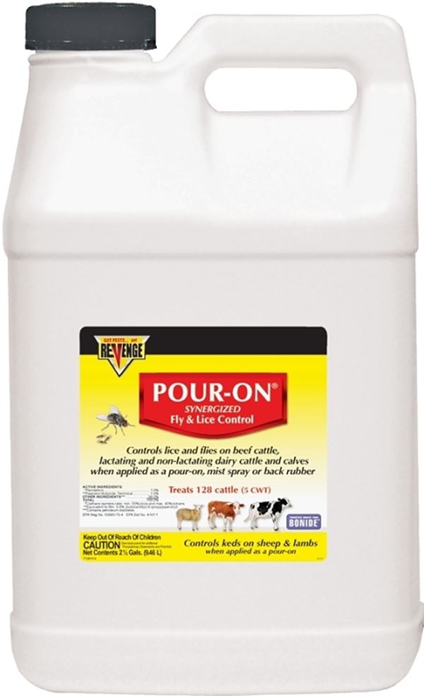 Bonide REVENGE 46431 Fly and Lice Control, Liquid, Pour-On, Spray Application, 2.5 gal, Pack of 2