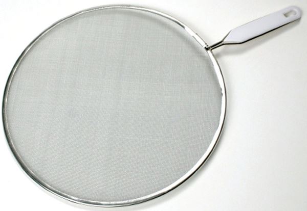 Chef Craft 21006 Splatter Screen, 10 in Dia, Stainless Steel Screen, Aluminum Frame, White, Dishwasher Safe: Yes