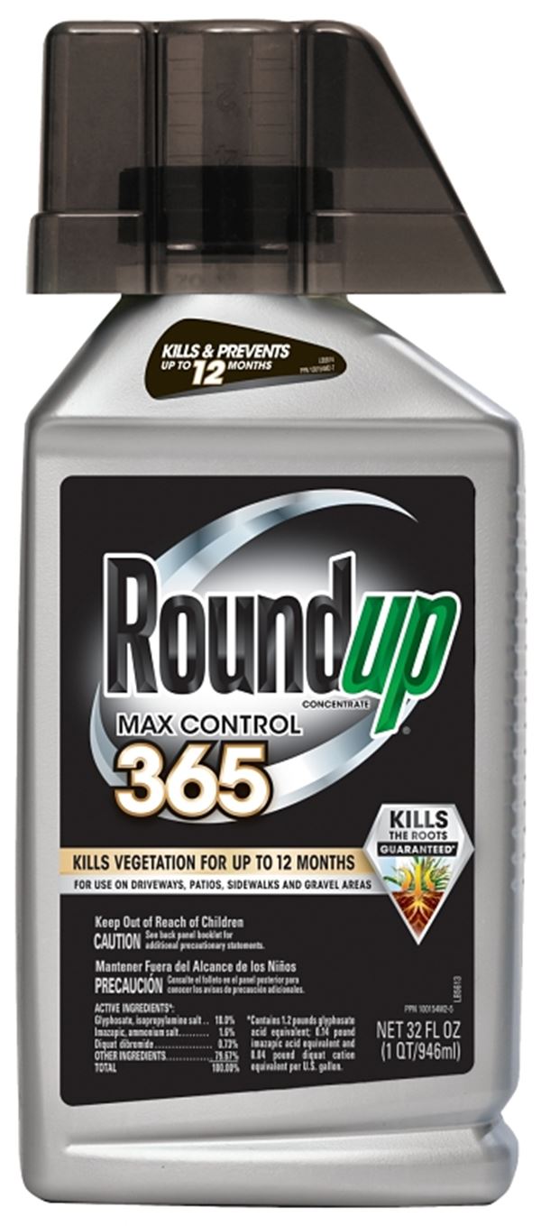 Roundup MAX CONTROL 365 5000610 Vegetation Killer Concentrate, Liquid, Spray Application, 32 fl-oz Bottle