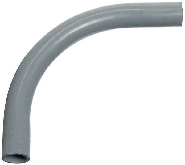 Carlon UA9DK Elbow, 2-1/2 in Trade Size, 90 deg Angle, SCH 80 Schedule Rating, PVC, 24 in L Radius, Plain End, Gray