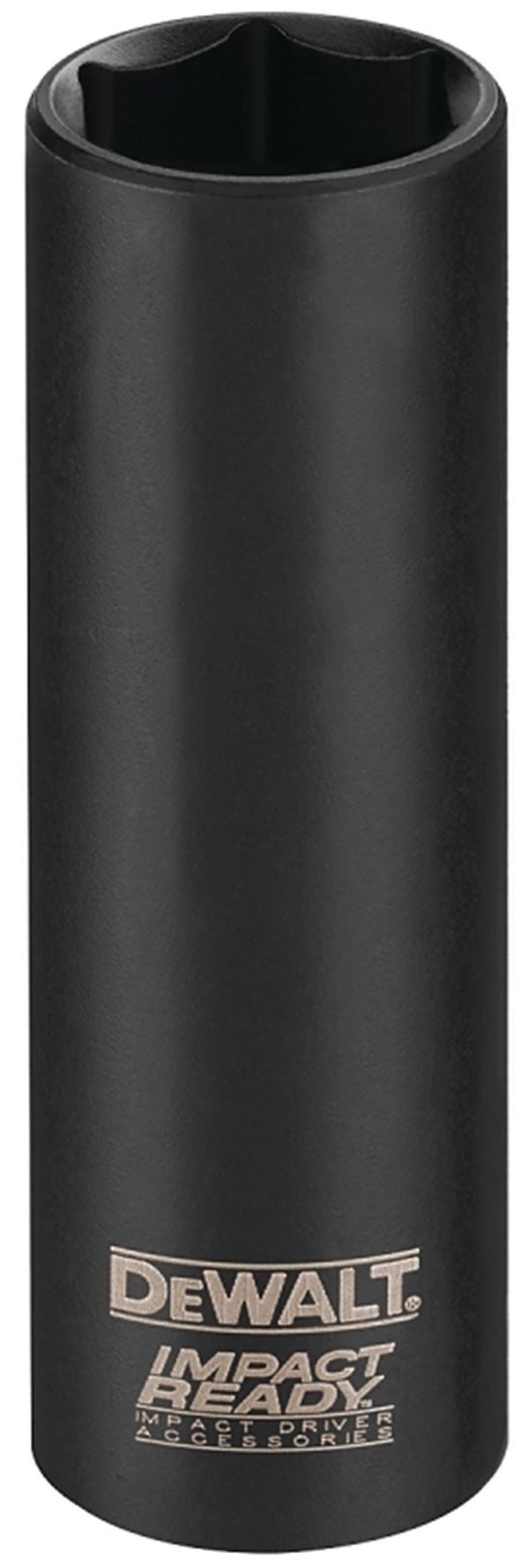 DeWALT IMPACT READY DW22872 Impact Socket, 9/16 in Socket, 1/2 in Drive, Square Drive, 6-Point, Steel, Black Oxide