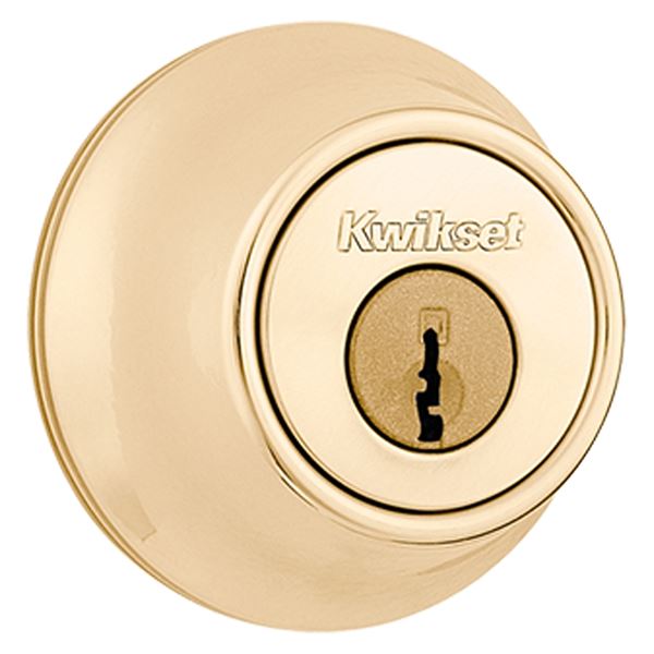 Kwikset 6603RCALRCSK3BX Deadbolt, Polished Brass, 2-3/8 to 2-3/4 in Backset, K3 Keyway, Pack of 3