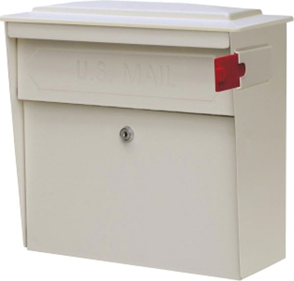 Mail Boss 7173 Mailbox, Steel, Powder-Coated, White, 15-3/4 in W, 7-1/2 in D, 16 in H