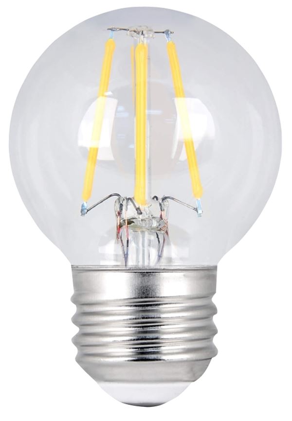 Feit Electric BPGM60/927CA/FIL/2 LED Bulb, Globe, G16-1/2 Lamp, 60 W Equivalent, E26 Lamp Base, Dimmable, Clear