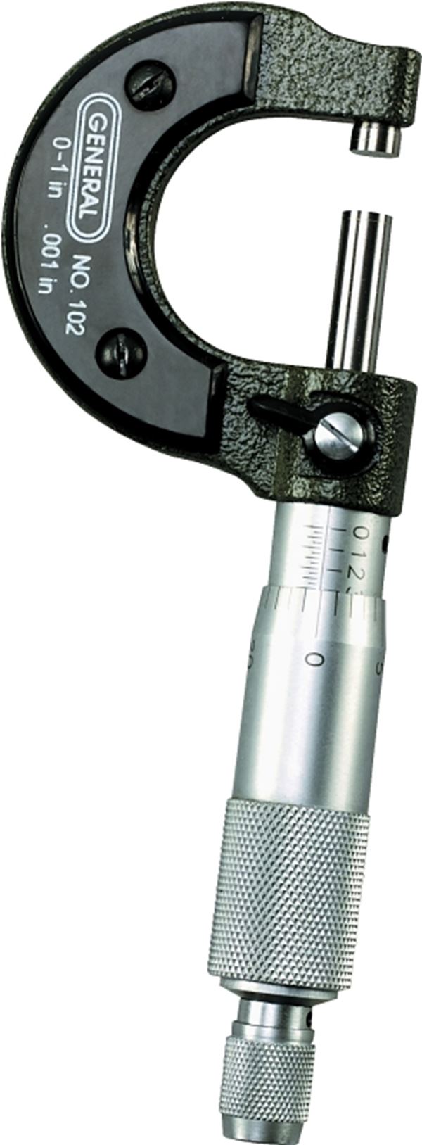 General 102 Utility Micrometer, Functions: SAE, 0 to 1 in, Analog Display