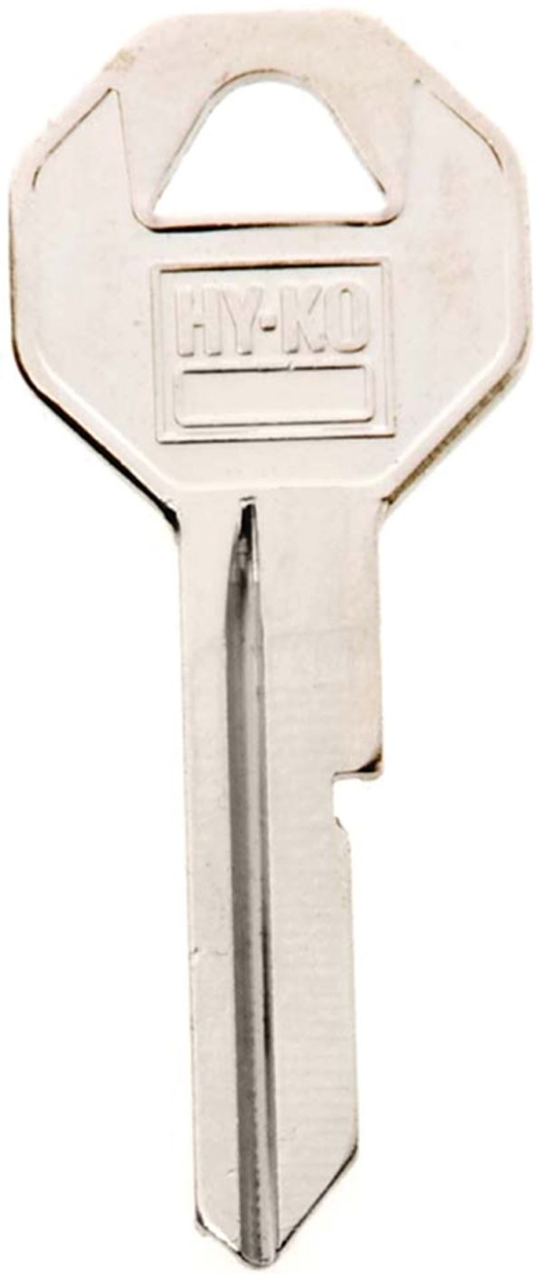 Hy-Ko 11010B10 Key Blank, Brass, Nickel, Pack of 10